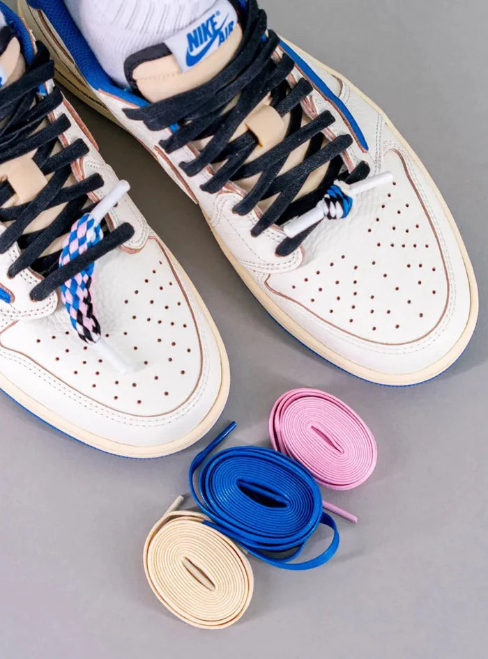 Air Jordan 1 Retro Low OG SP Fragment x Travis Scott Sail Military Blue