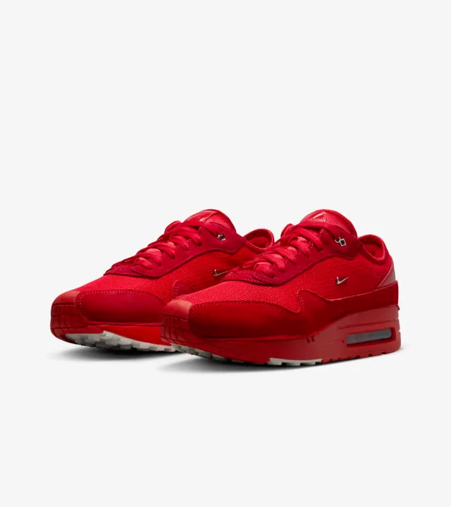 AIR MAX 1 X JACQUEMUS UNIVERSITY RED AND METALLIC SILVER (W)